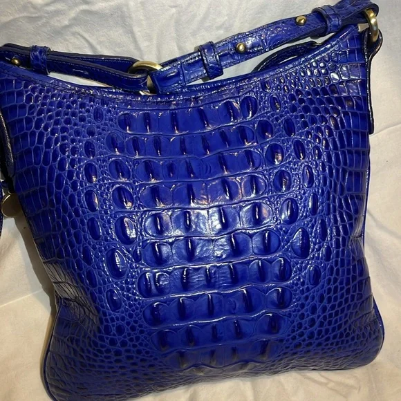 Brahmin Jody Melbourne Croc Royal Blue Crossbody in Like New Condition - Picture 8 of 10